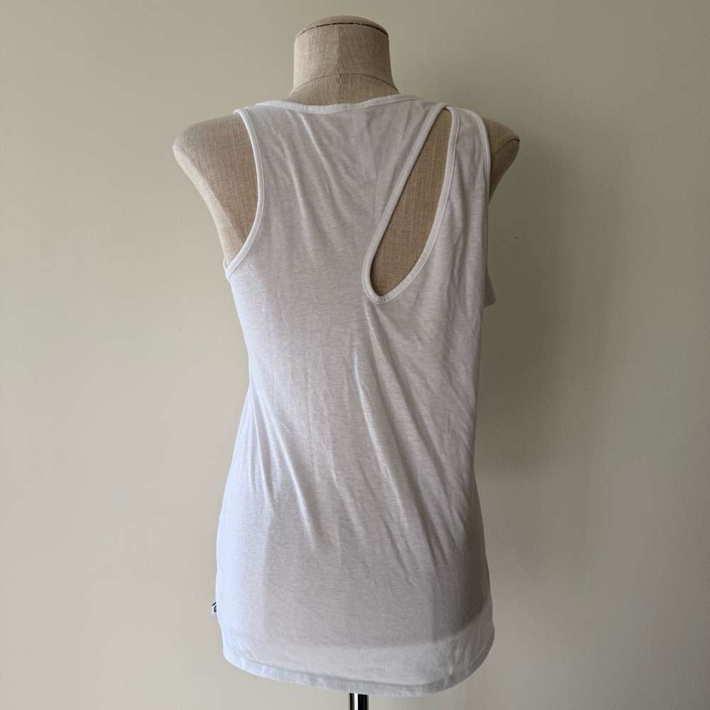 Fabletics Cleopatra Asymmetrical White Cutout Tank Top - Picture 7 of 14
